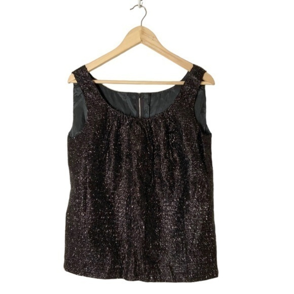 Vintage sleeveless top whimsigoth goth glam eyelash textured metallic‎ tank